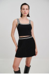 SKIRT MINI PLEATED AND STRIPE TOP